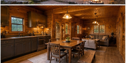 Cuisine et salle à manger d'un chalet Equinoxe Prestige Immobilier